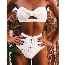 Özel Tasarım Beyaz Bikini Takım MS4126