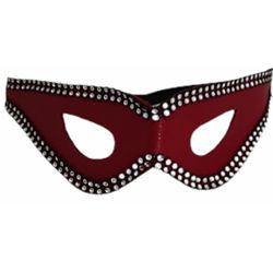 Taşlı Fantezi Kırmızı Fetiş Göz Maskesi Kod: Tasli-maske-K