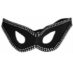 Taşlı Fantezi Siyah Fetiş Göz Maskesi Kod: Tasli-maske-S