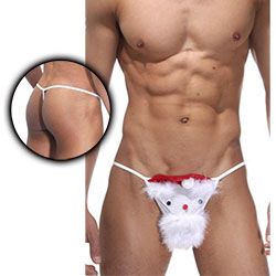 Önü Noel Baba Figürlü Erotik Erkek String Çamaşırı ART-15048