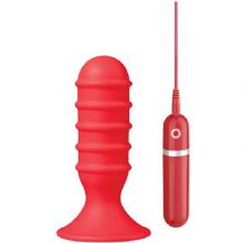 Vantuzlu Titreimli Krmz 10 cm Anal Vibratr C-1324