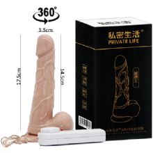 360° Oynar Başlı 17.5 cm Boy 3.5 cm Çap Vantuzlu Testisli Extra Kalın Damarlı Hareketli Realistik Penis C-7157