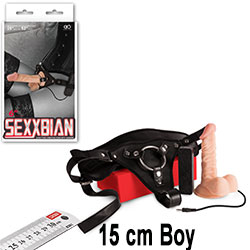 Sexxbian Strap-On 15 cm Boy Sökülebilir Vantuzlu Titreşimli Belden Bağlamalı Protez Penis C-N7126