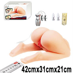 Buttocks Lady Titreşimli Realistik Yarım Vücut Kıllı Suni Vajina L-BM-009130