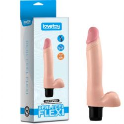 18 cm Boy 4 cm Çap Su Geçirmez Hareketli Titreşimli Bükülebilir Testisli Realistik Penis L-LT1012