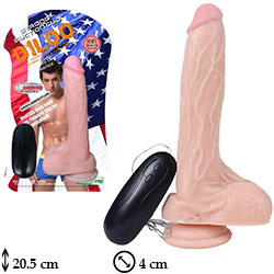 Holy Dragon 20 cm boy 4 cm çap Vantuzlu Testisli Titreşimli Damarlı Dildo L-U6007