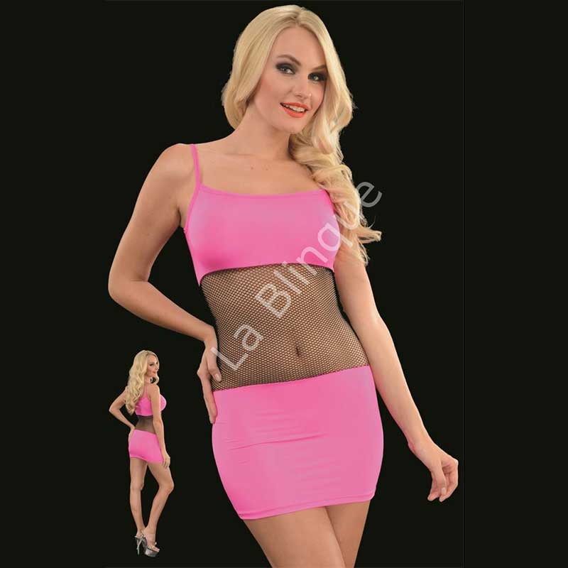 Göbek Kısmı Transparan Fileden Seksi Elbise Takım ART-6094