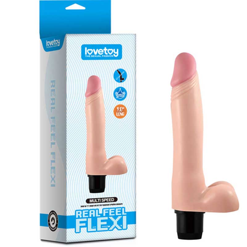 18 cm Boy 4 cm ap Su Geirmez Hareketli Titresimli Bklebilir Testisli Realistik Penis L-LT1012
