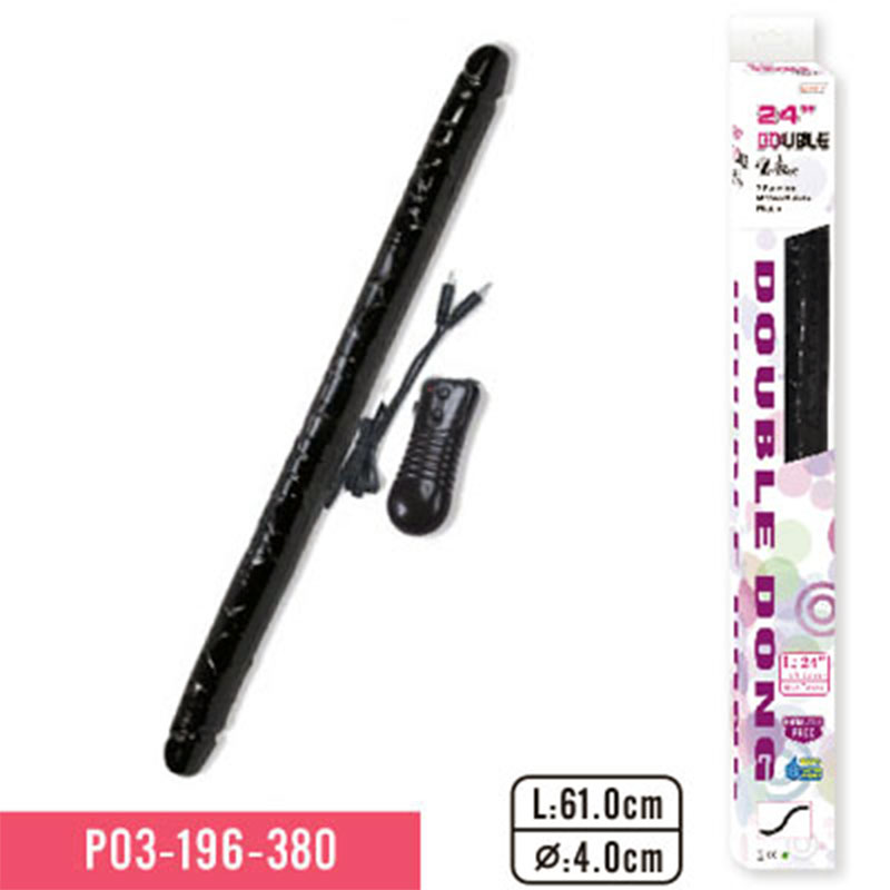 61 cm x 4 cm ap Titresimli Jel Dokulu ift Tarafli Byk Kalin Zenci Realistik Penis L-U7026